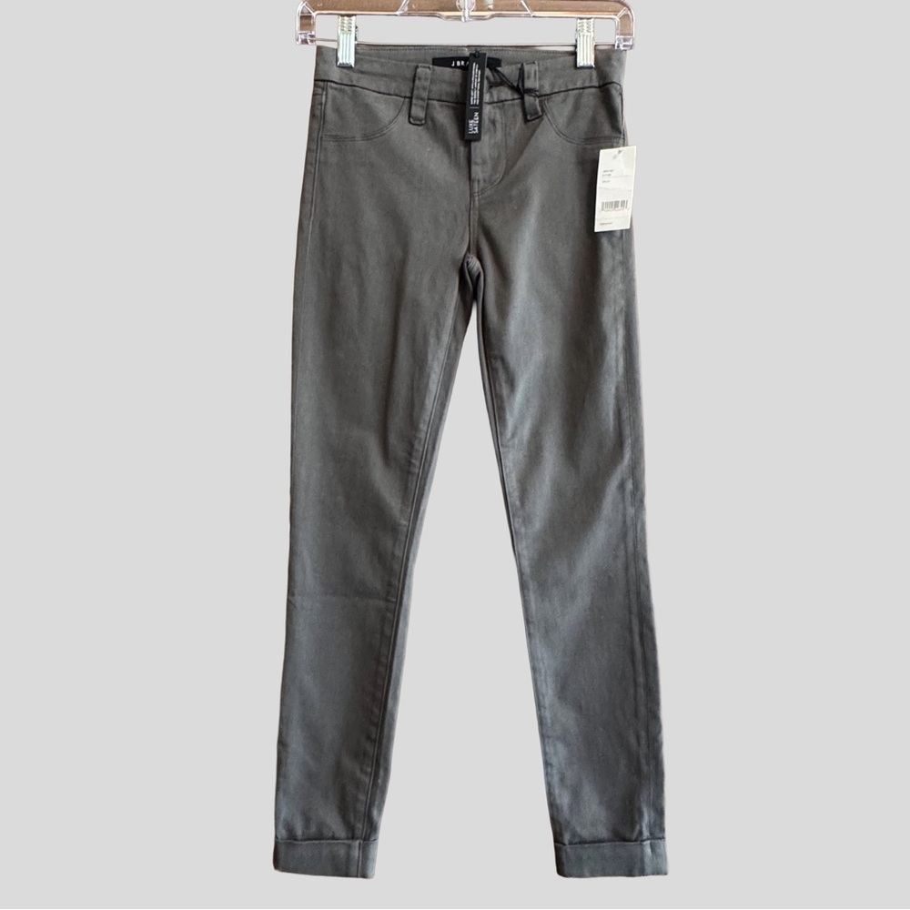 J Brand Luxe Sateen Anja Clean Cuffed Crop Mid Rise Skinny in Future